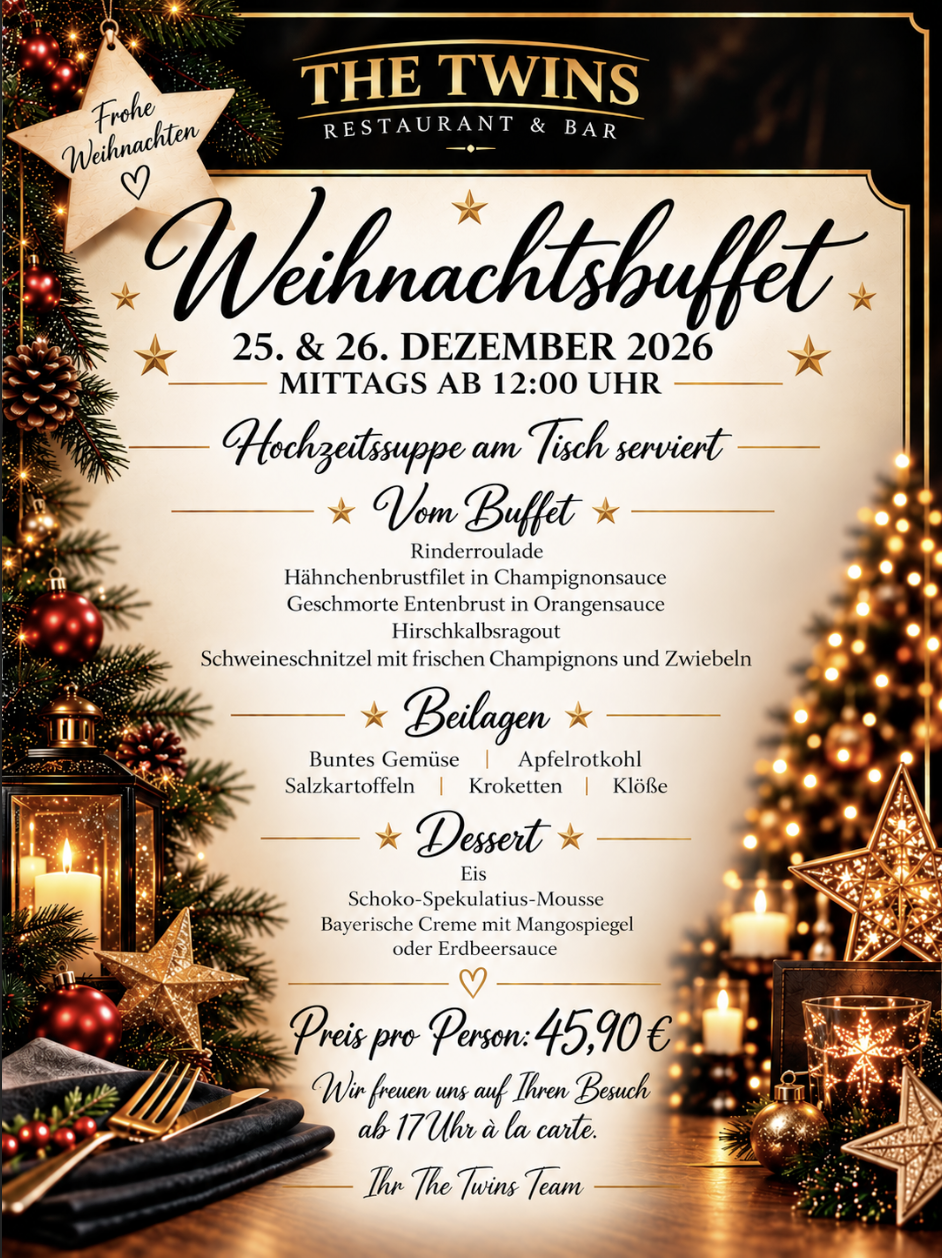 Weihnachtsbuffet am 1. Weihnachtstag